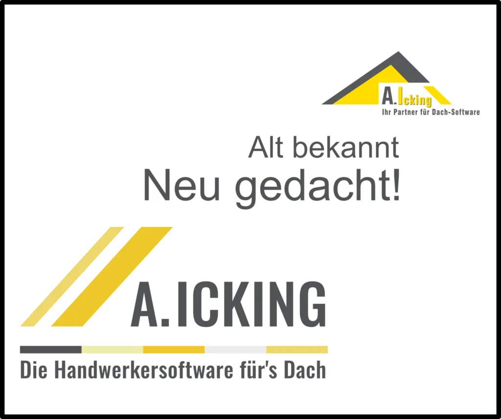 Logo-Relaunch von A. Icking Altes und neues Logo von A. Icking im Vergleich