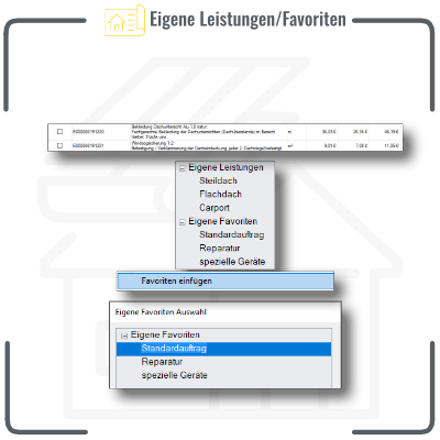 Eigene Leistungen / Favoriten