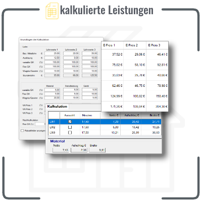 Kalkulierte Leistungen