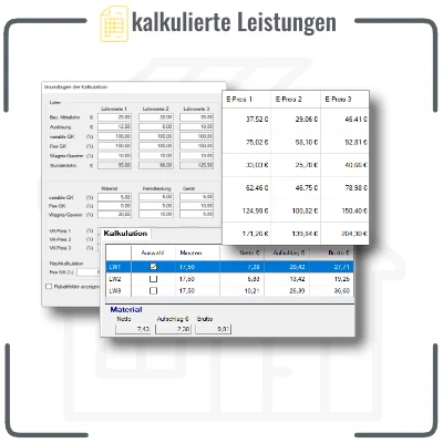 Kalkulierte Leistungen